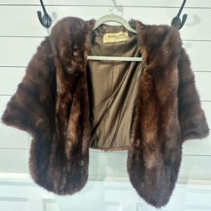 Vintage Hutzler’s Real Mink Fur Stole Cape Wrap‎ | Monogrammed “Betty Hopper”